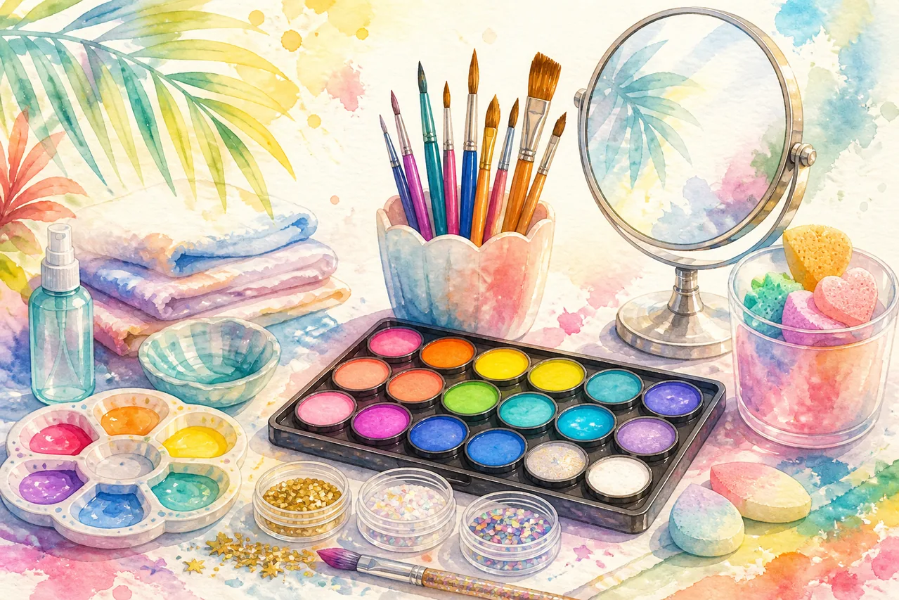 Colorful illustration inspired by children’s face painting
